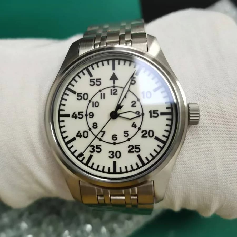 DD40mm Vh31 Beat Orologi da uomo al quarzo Cristallo di zaffiro impermeabile 5Bar Orologio da pilota da uomo vintage in acciaio inossidabile 316L