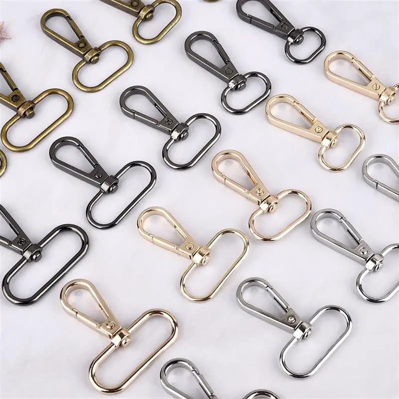 5 Pezzi Moschettoni in Metallo da 1.6/2/2.5/3.2/3.8cm per Cinghie Borse, Chiusure a Moschettone, Ganci a Scatto, Accessori Fai-da-te per Portachiavi e Borse