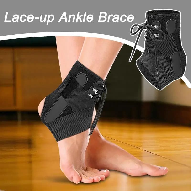 Tutori per caviglie da uomo Stabilizzatore di compressione per caviglia con lacci Stabilizzatore per piedi elastico per la corsa di basket Pallavolo Tennis