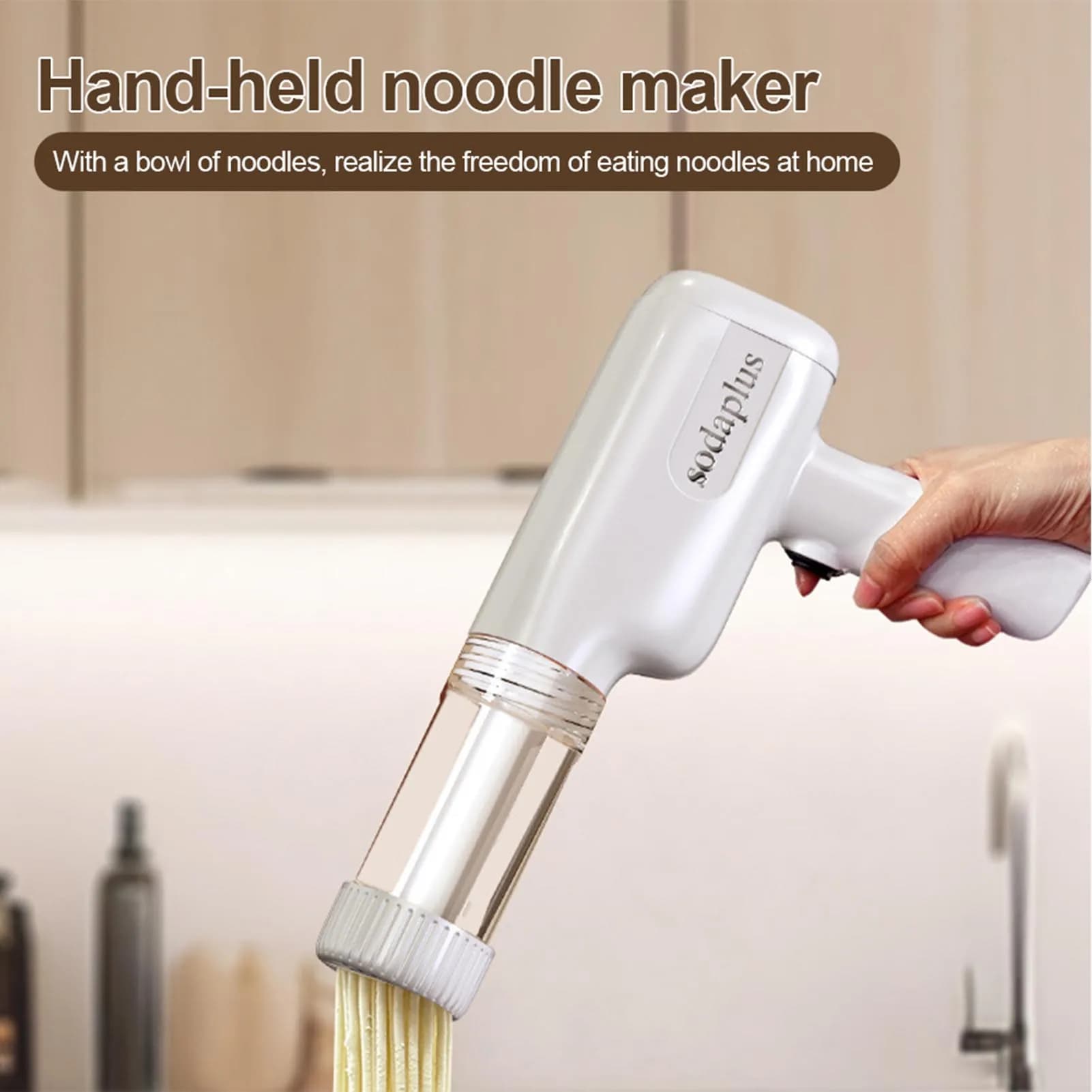 Macchina per noodle elettrica portatile Macchina per pasta automatica 6in1 Macchina per spaghetti portatile senza fili con taglierina per pasta