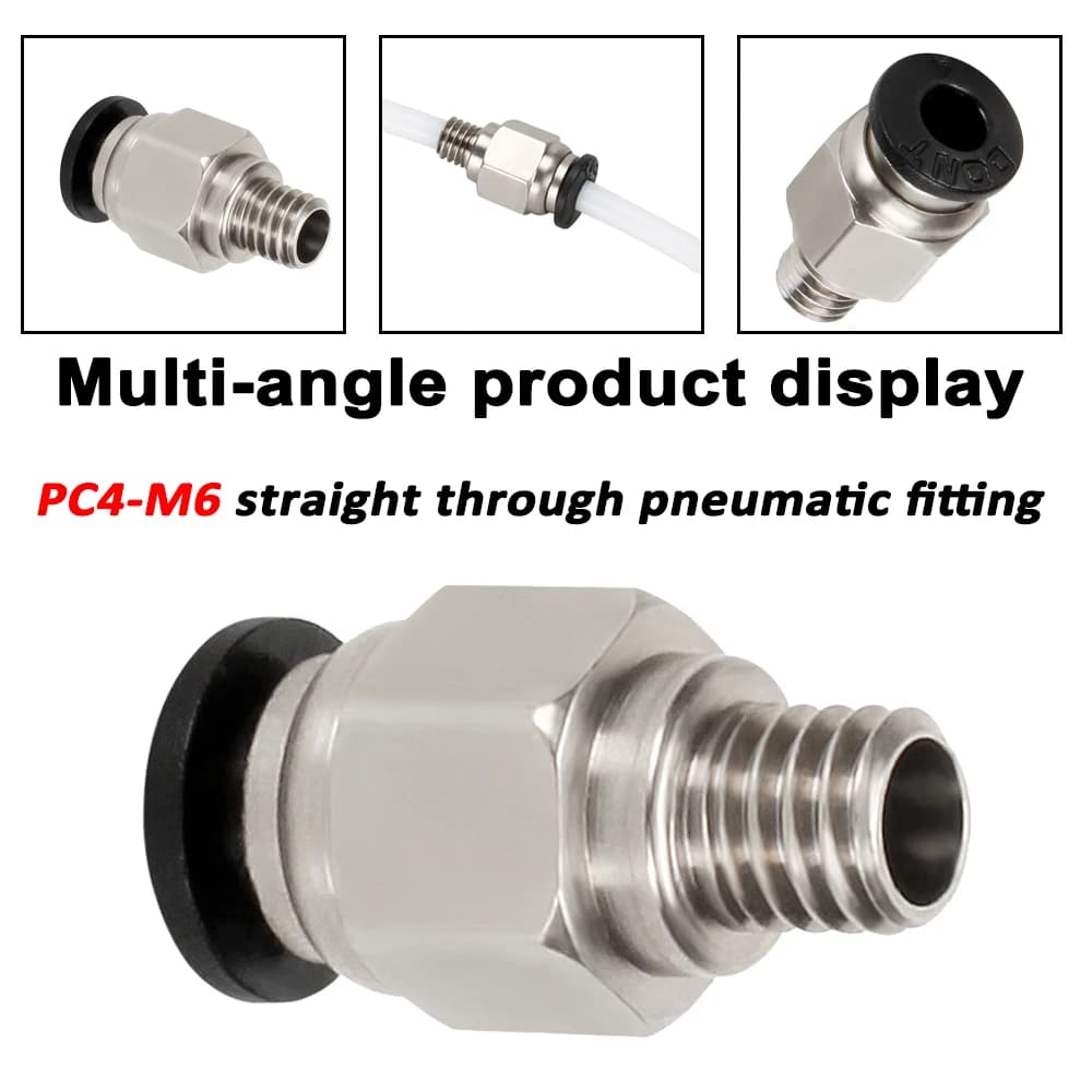 1-10 pz Accessori Per Stampanti 3D PC4-M6 Maschio Dritto Pneumatico Tubo PTFE Push in Connettore A Raccordo Rapido