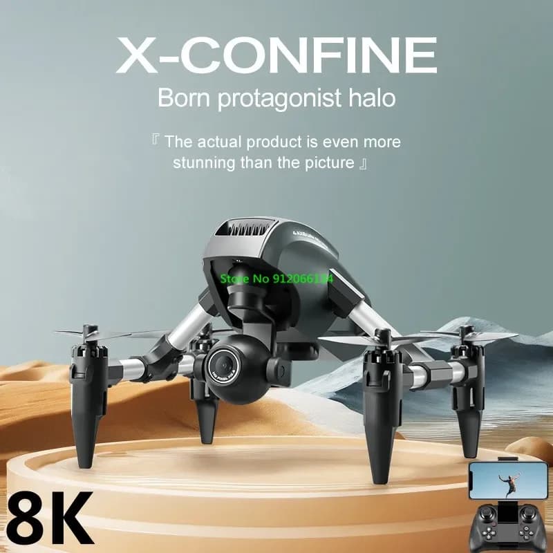 8K HD Doppia Fotocamera Flusso Ottico Posizionamento Telecomando Quadcopter 2.4G Traiettoria Senza Testa Volo 3D Rotolo WIFI FPV RC Drone