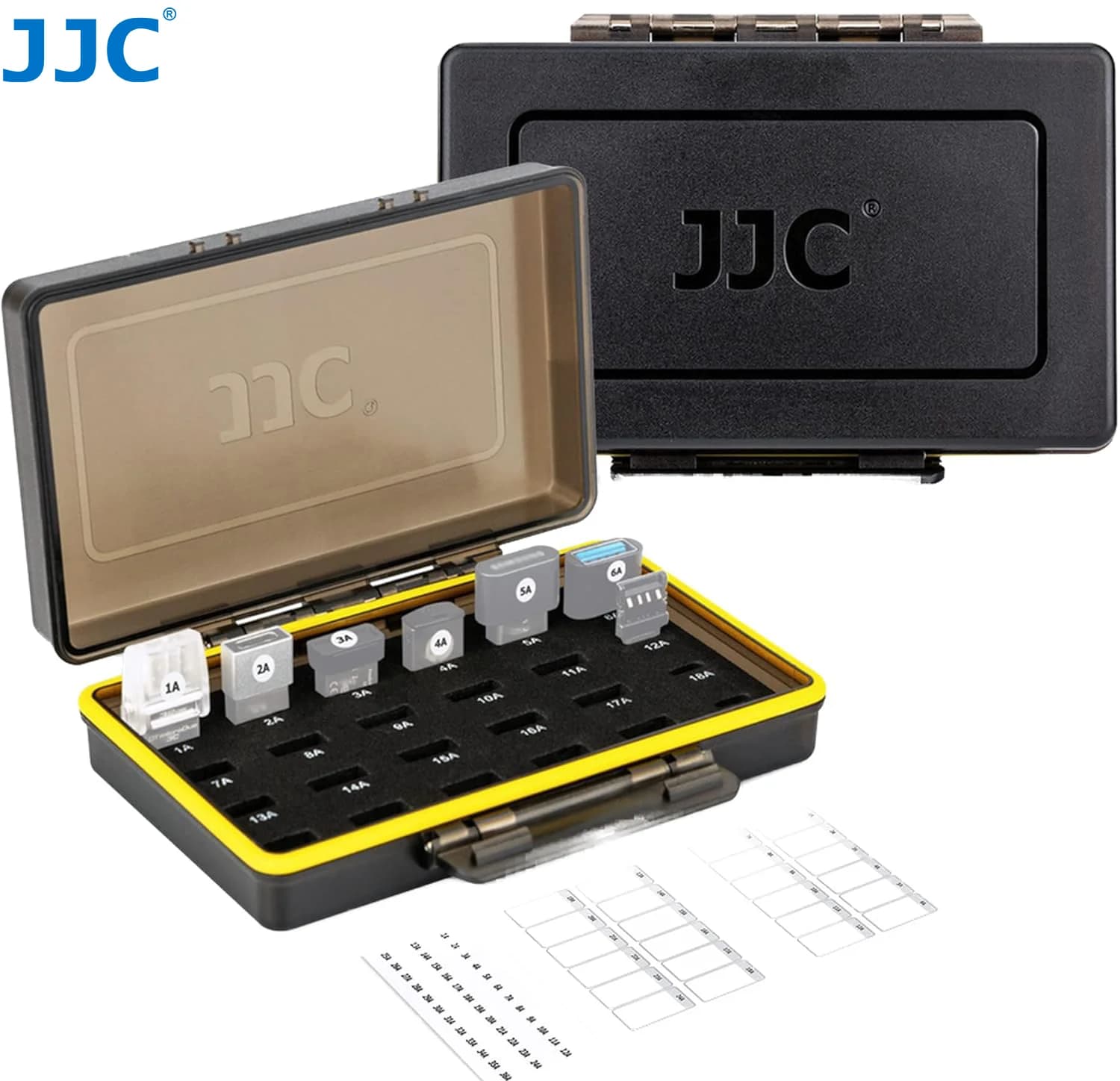 JJC 24 Slot Mini USB Flash Drive Mini U Disk Case Sotrage Holder Waterproof Sponge Box EVA Come with adhesive label