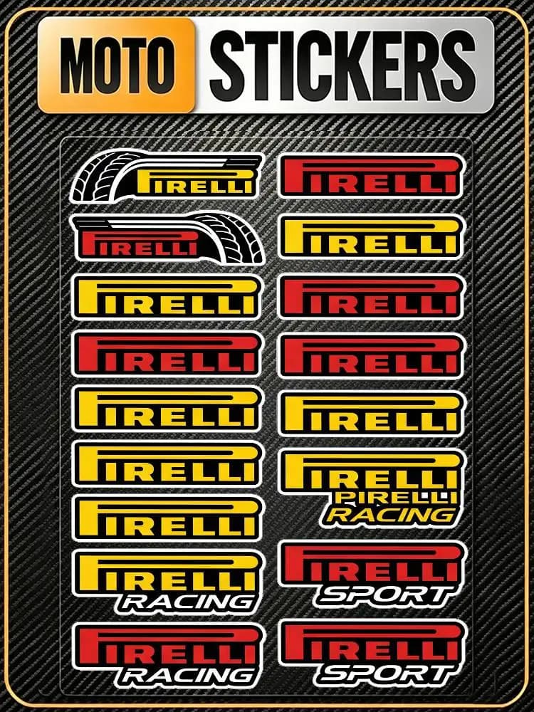 Adesivi Riflettenti Impermeabili PIRELLI per Auto, Moto, Casco, Tazza, Frigorifero - Protezione Universale Anti-Graffio