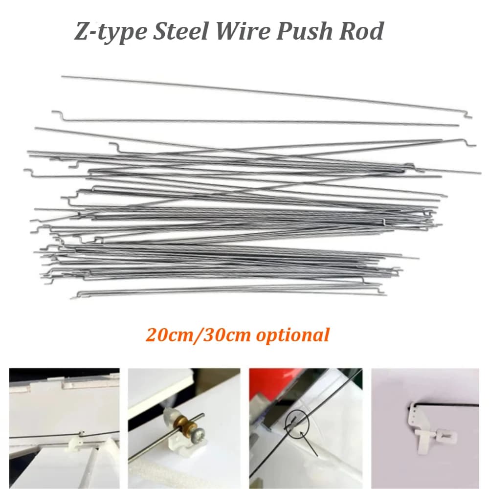 4/10/20PCS D1.2mm Z-tipo Filo di Acciaio Asta di Spinta 20cm/30cm Asta di Spinta Per RC Aereo Pezzi di Ricambio In Acciaio Tirare Biella Servo