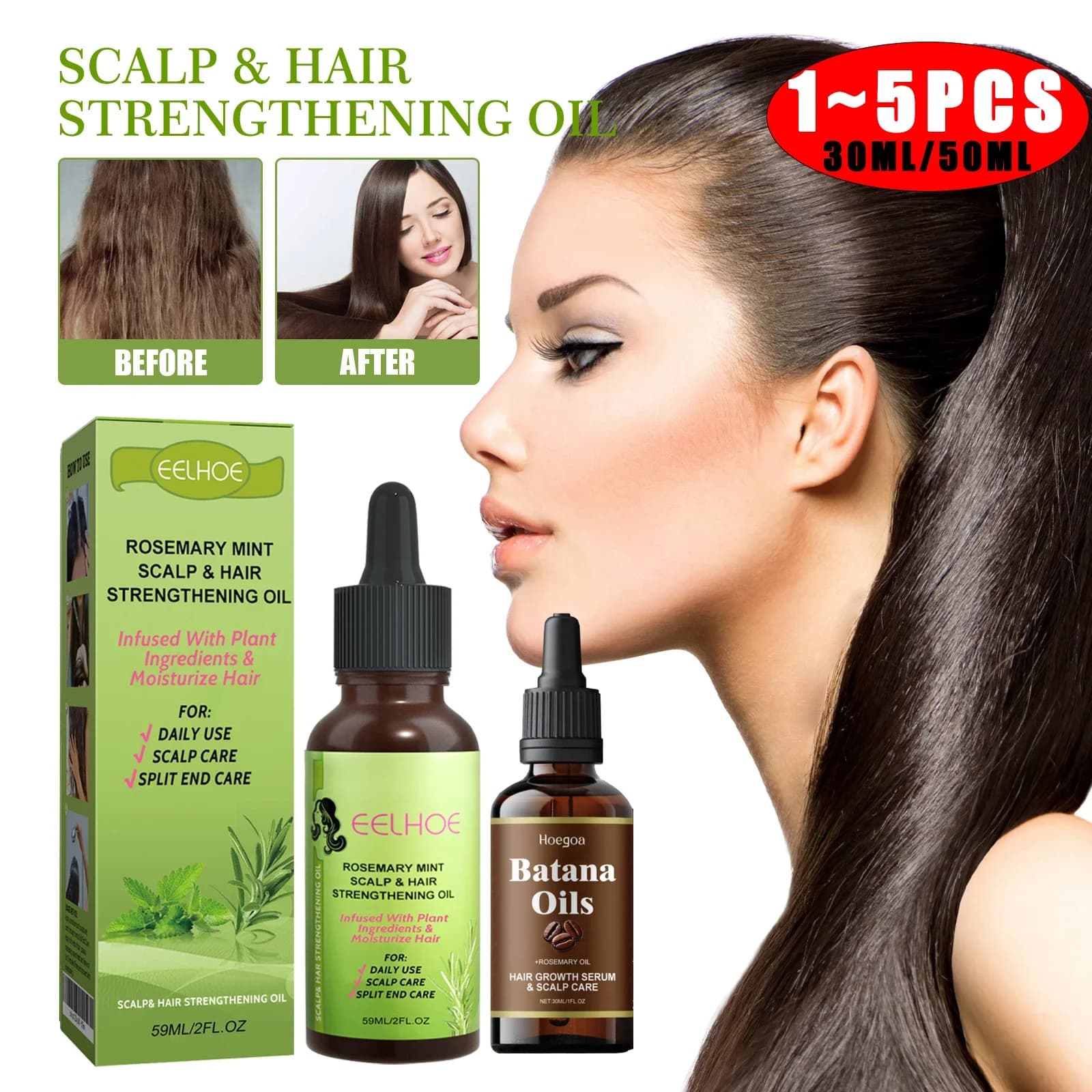 Batana Rosmarino Menta Cuoio Capelluto Nutriente Oil For Strengthening Hair Biotin Essential Oils Treatment Nutrient Extremity Divise Dry All Types