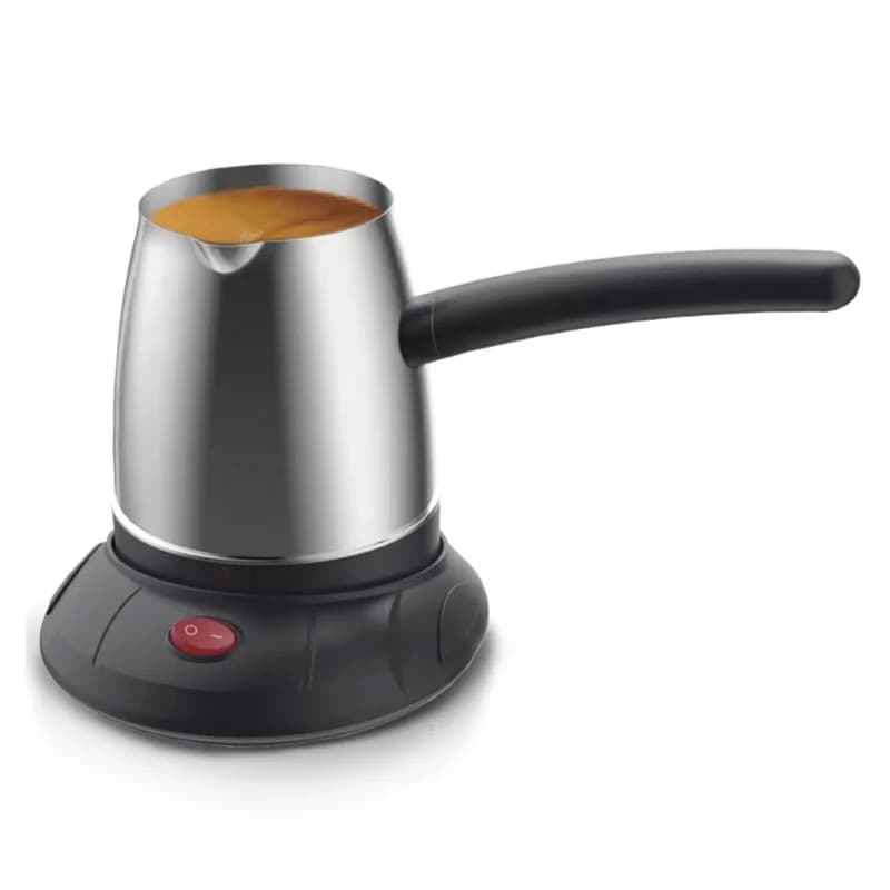 Electric Turkish Coffee Kettle 500ml Stainless Steel Pot Long Removable Handle For Tea Milk
