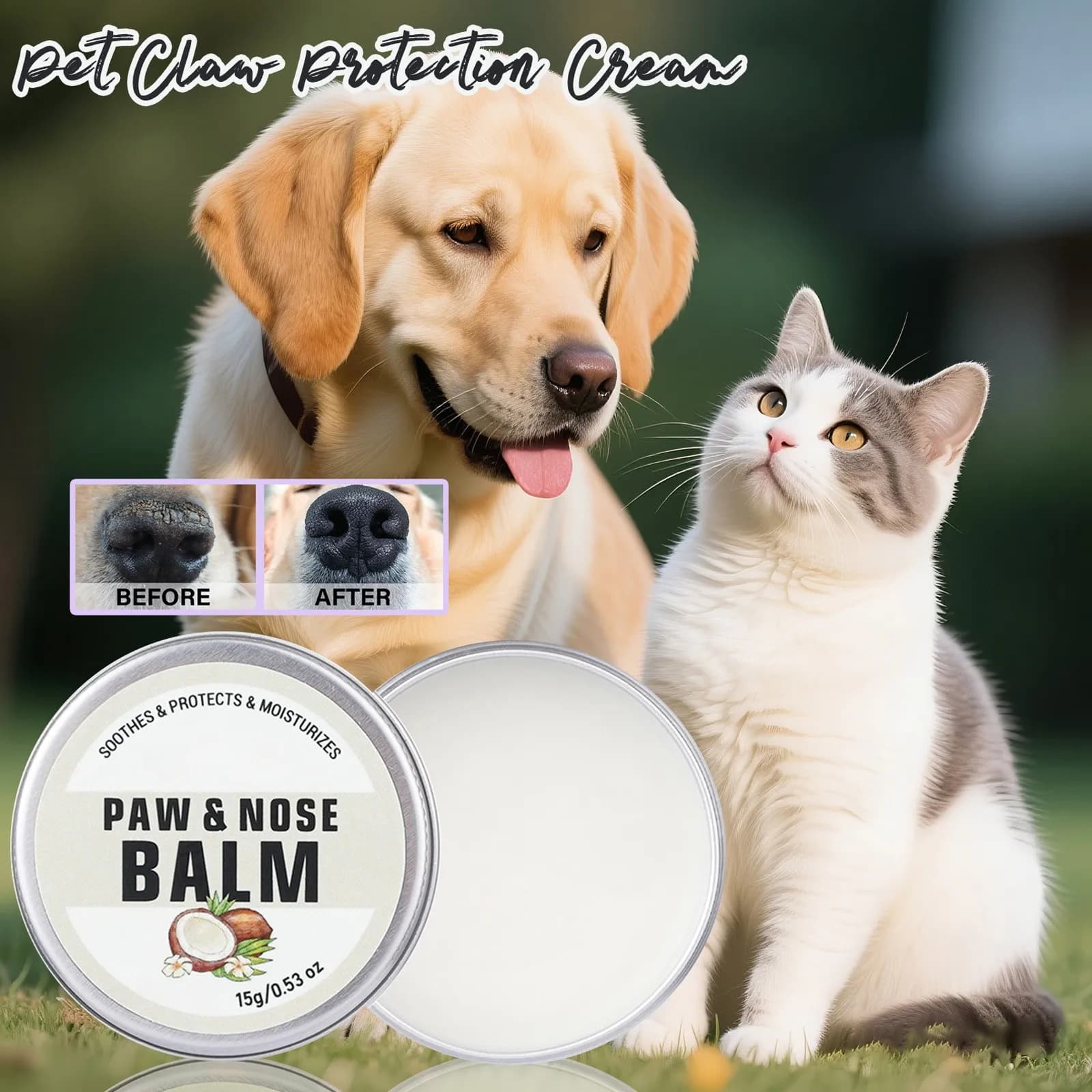 1PCS Dog Paw Balm Moisturizing Natural Cream Cat Paw Wax Nose Protector Moisturizer Pet Crack Feet Repair Winter Care Supplies