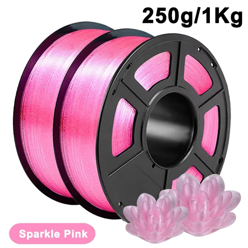 250g 1Kg PLA Crystal Sparkle Pink Stampante 3D Filamento PLA 1.75mm Trasparente Crystal Sparkle Pink Materiale stampante 3D