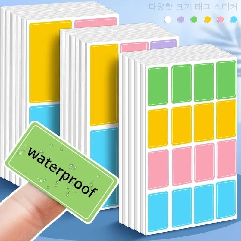 Waterproof Colorful Self Adhesive Assorted Stickers Removable Label Stickers Name Tag Bottle File Document School Supplies