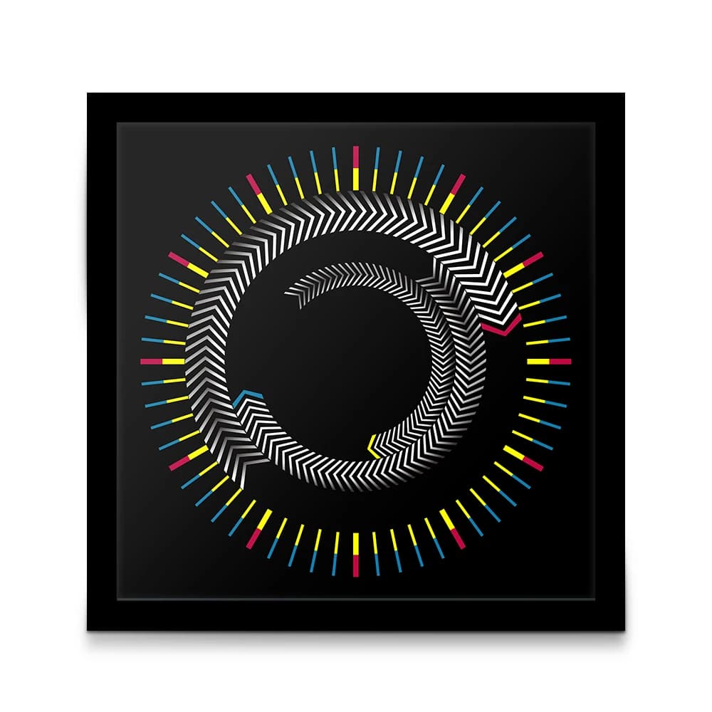 Orologio da tavolo con cornice a tempo nero orologio da parete con piastra rotante esagonale Design moderno Desktop Art Decor Graphic Time orologio intelligente