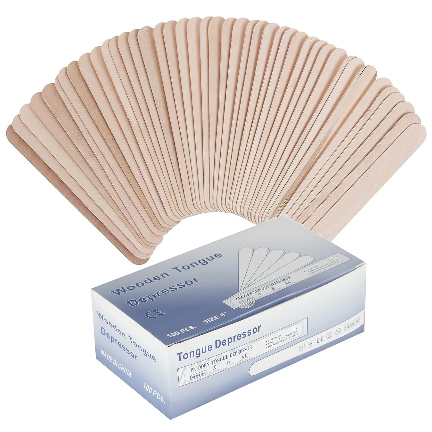 5/10/30/50/100PCS Depressore della lingua usa e getta Bastone per ceratura del tatuaggio in legno Confezione di carta individuale Bastoni per la depilazione Strumento per tatuaggi