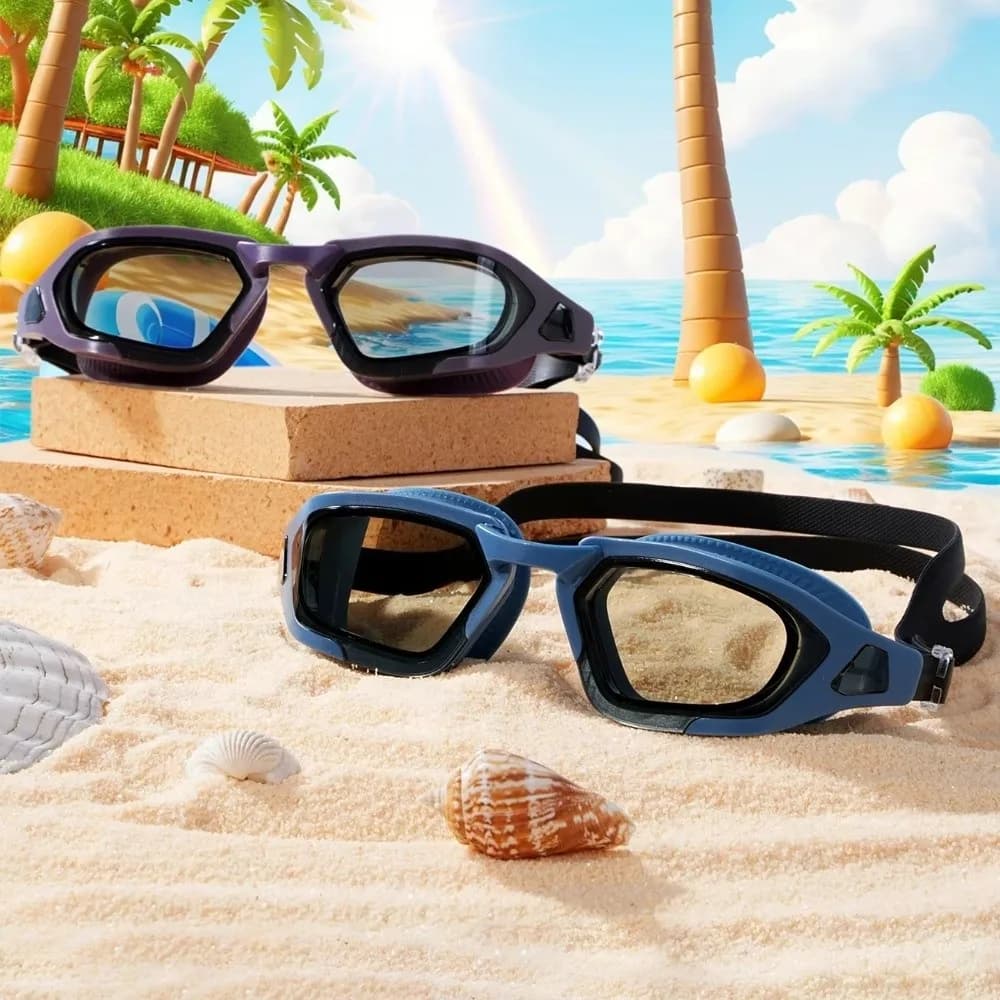 Unisex-Adult Swimming Goggles Shatter-resistant HD Wide View Anti-Fog Goggles Durable Soft Silicone Seal UV Protection Goggles