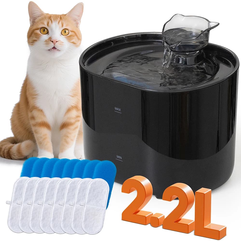 Fontana per gatti Ricircolo automatico Filtring Gatti Distributore d'acqua per cani USB Pompa silenziosa elettrica Orecchio di gatto Fontana per gatti domestici