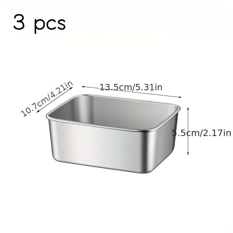 3Pcs Air Fryer Baking Mold Set, Non-Stick Aluminum Tray for Cake Cookie Bread, Rectangular Baking Pan, Kitchen Baking Essentials