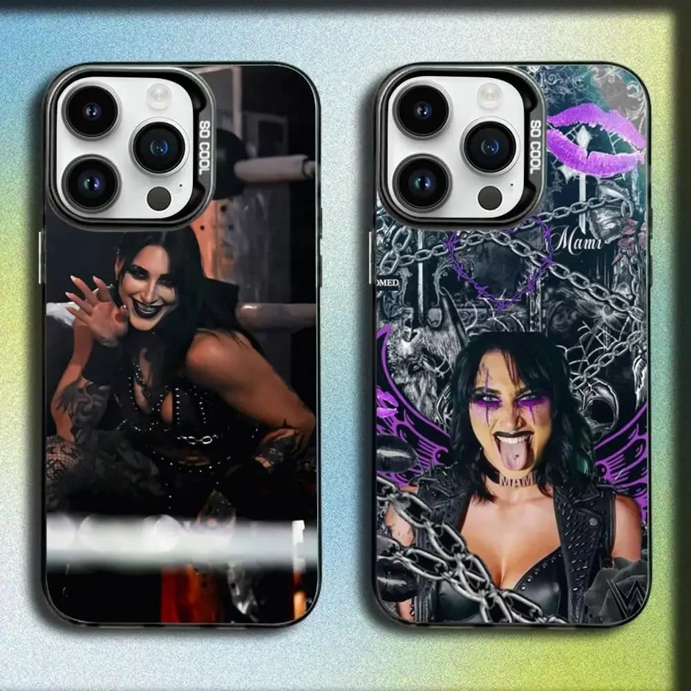 Cover per telefono R-Rhea R-Ripley wrestler per iPhone 17, 16, 15, 14, 13, 12, Pro, Max, Plus, E, SE4, Air, Mini, nera, IMD Box