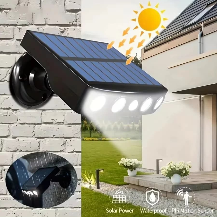 Potenti luci di sicurezza solare a 4 LED sensore di arredamento per esterni movimento 3 modalità lampada da strada impermeabile lampada da lavoro notturna da parete per giardino