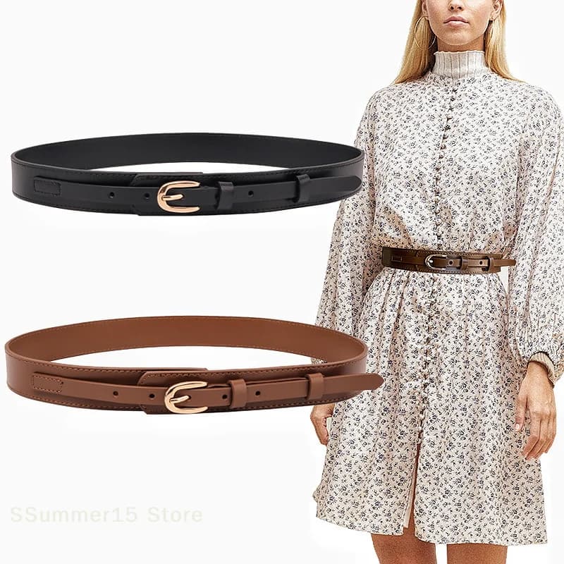 Oval Needle Buckle Women's Versatile Casual Belt Woolen Coat Suit Belt