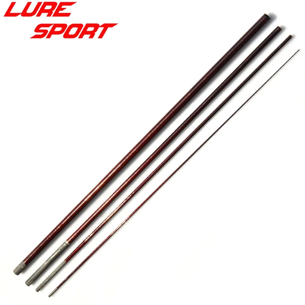 LureSport 2 set 1.43m 1.6m 1.8m 1.93m 4 sezioni UL Trasparente Rosso Carbonio Componente Grezzo per Canna da Pesca da Viaggio Riparazione Fai da Te