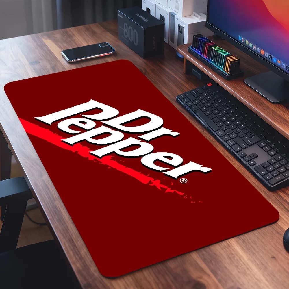 Fashion print D-Dr P-Pepper Mouse Pad Square Office Gaming Desk Mat Waterproof Non-Slip Rubber Decorative
