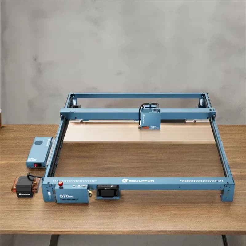 Macchina da taglio per incisore laser con area di incisione S70 Max 70W con messa a fuoco automatica con un clic 830 * 800mm con kit di assistenza aerea da 50 litri