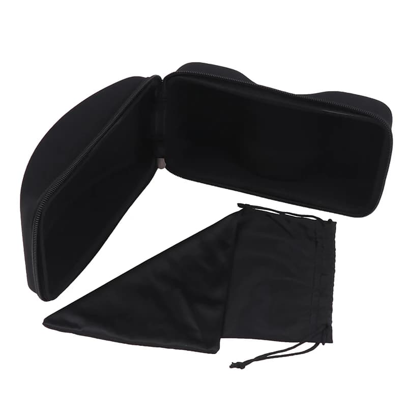 Custodia rigida antiurto per occhiali da sci Borsa portaoggetti in nylon nero per protezione occhiali da sci