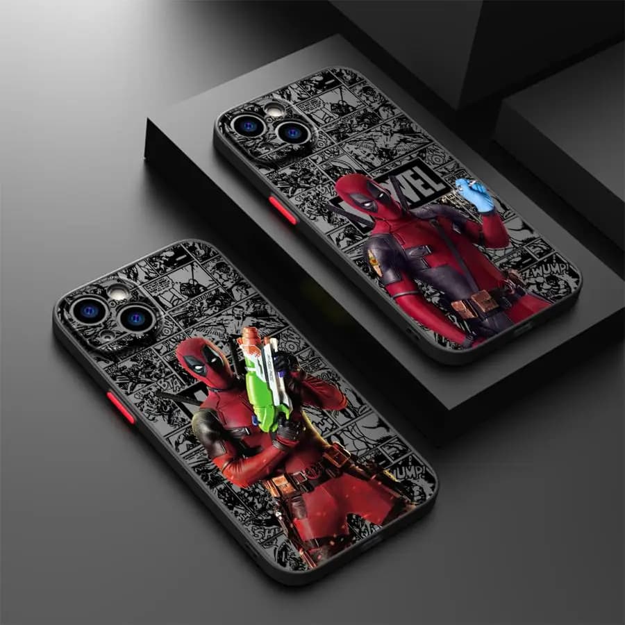 Custodia Marvel Divertente Deadpool per iPhone 17 Pro Max 14 16 Plus 15 13 Mini 11 XS XR 7 8 SE Air 12 Cover Posteriore per Telefono
