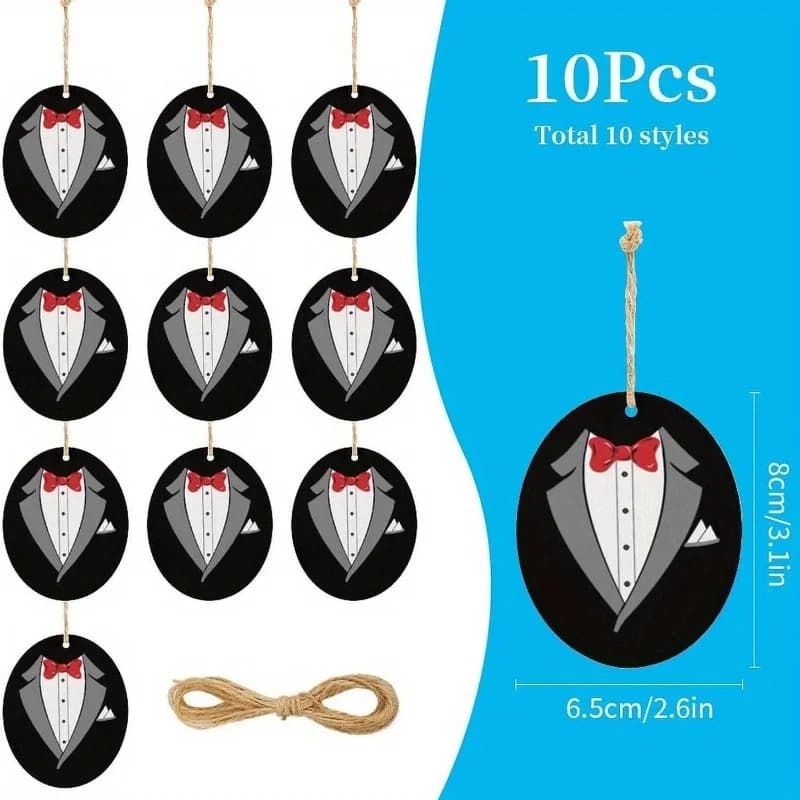 10 Pieces Funny Easter Egg Shape Decorations, Party Felt Dresses, Festival Pendants, Suspended Decorations