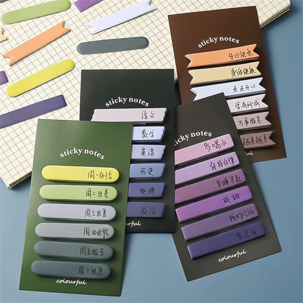 120 Fogli ​ Graziosi Articoli Scolastici ​ Segnalibro Adesivo Kawaii con Post-it ​ Note ​ Blocco Memo Adesivo con Indice in Carta
