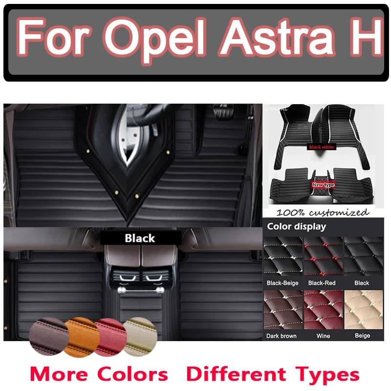 Tappetino per auto in pelle di lusso personalizzato per Opel Astra H 2004 2005 2006 2007 2008 Tappetino per auto Set completo da donna impermeabile