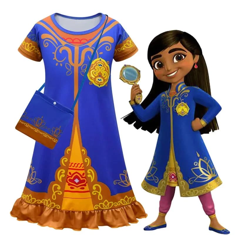 2025 Nuove ragazze di Halloween Mira Royal Detective Charm Costume Principessa Abiti Cosplay Summer Girl Dress Camicia da notte per il compleanno P