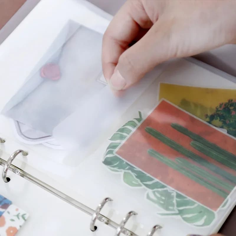 A5A6 5Pcs Binder Zipper Folders For 6-Ring Notebook Binder Transparent Loose Leaf Document Filing Bags