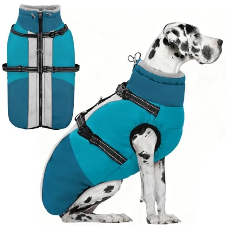 Cappotto per Cani di Taglia Grande XXXL, Giacca Invernale con Imbracatura Integrata, Collo Alto, per Climi Freddi, Riflettente