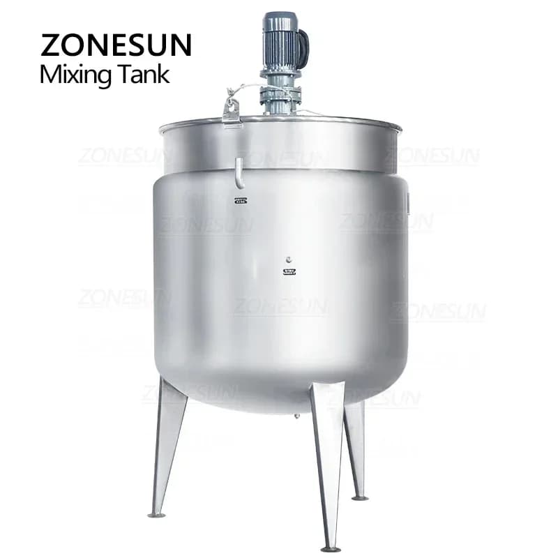 ZONESUN ZS-MB1000L Mixing Tank with Agitator Emulsifying Blender Food Liquid Gel Mixer Drum Paddle Impeller Production Line