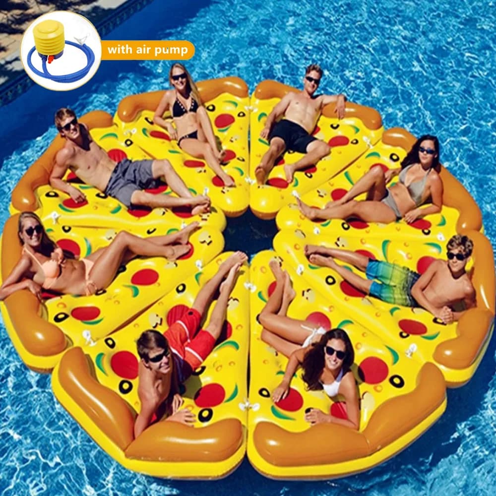 Hot Giant Pizza Swimming Pool Floating Inflatable Mattress Swimming Ring Circle Island Cool Water Party Pool Toy Pool Float
