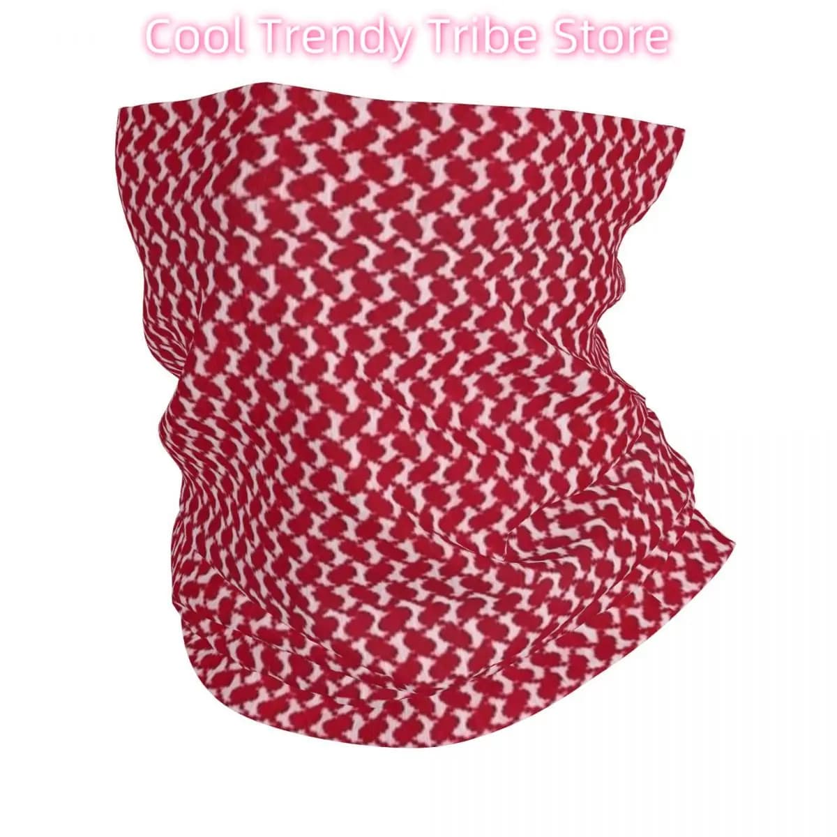 Medio Oriente Keffiyeh Bandana Ghetta per il collo Stampata Rosso Bianco Kufiya Shemagh Passamontagna Maschera Sciarpa Fascia per adulti
