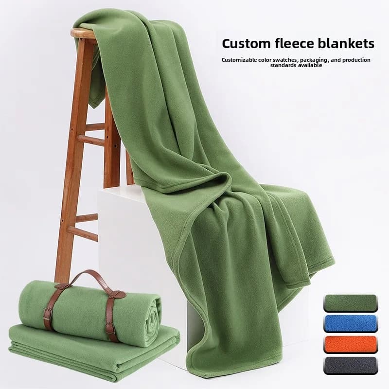 1pcs/set Yoga Warm Fleece Blanket Portable Microfiber Polyester Thermal Throw for Meditation Office Travel No Straps Included