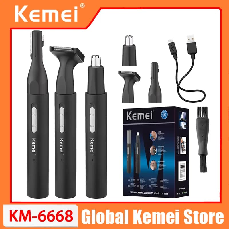 Kemei 6668 Trimmer Elettrico Multifunzione per Naso, Barba, Viso, Corpo, Sopracciglia, Orecchie, Collo e Zona Bikini per Uomini e Donne