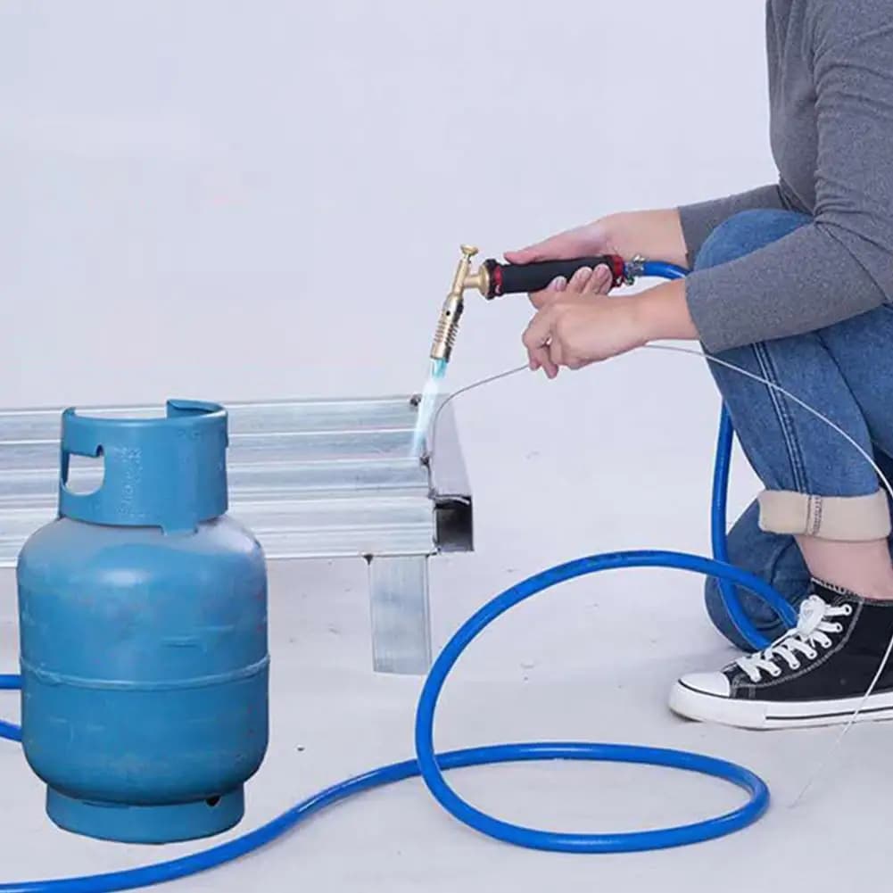 Kit di macchine utensili per torcia a gas per saldatura con pistola per saldatura con accensione da 2,5 metri con tubo flessibile per saldatura di riscaldamento di cottura a propano