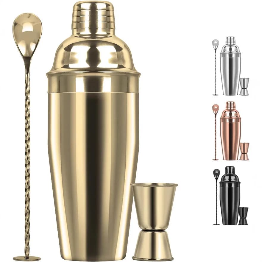 750ml Bar Stainless Steel Cocktail Shaker Three-Section Shaker Cup 3 Piece/Set Cocktail Cups