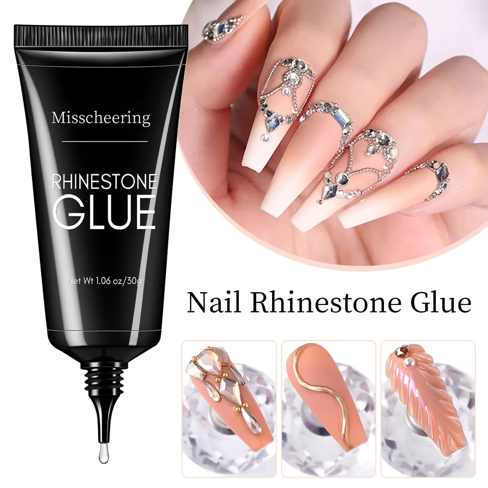 30g nail glue rhinestone nail glue in Gel Super strong for nails charm 3D nails Bling Gel decoration gemstone Nail Art diamonds