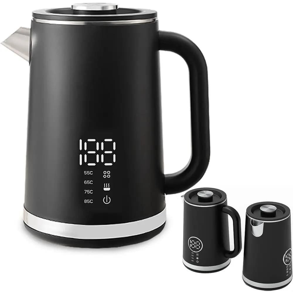 Electric Kettle, 1.6L Double Sided Stainless Steel, with Touch Control, 1500W, Automatic Shutdown and Dry Cleaning, Great Capacity