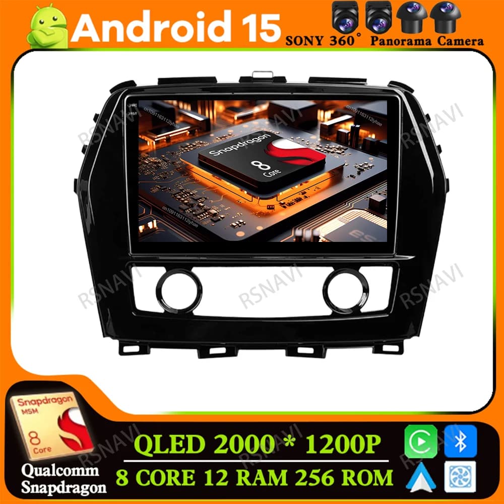 Autoradio Android 15 Per Nissan Maxima 2015-2020 H7 Led Golf Mk4 Cassetta degli attrezzi Accessori auto Interni Dash Cam Dacia Duster 4G LTE
