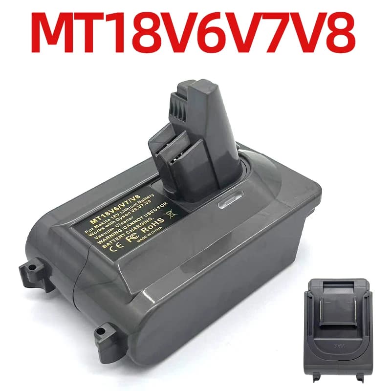 MT18V6V7V8 Battery Adapter Converter Compatible for Makita 18V Li-ion Batteries for Dyson V6 V7 V8 Animal Series Vacuum Cleaners