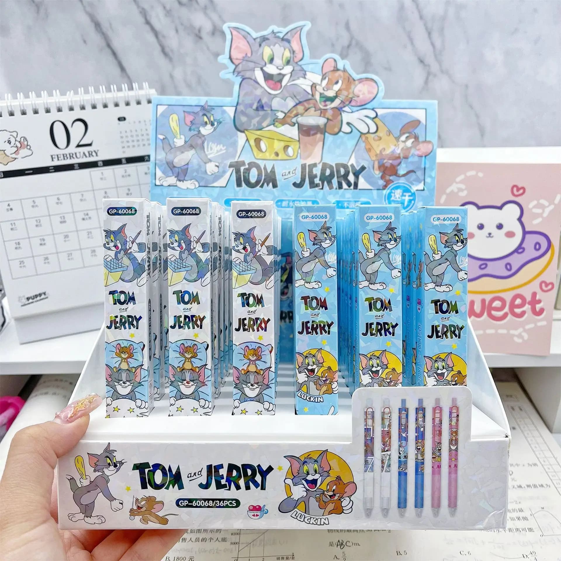 Penne Gel Tom e Jerry da 0,5 mm, Cancelleria Kawaii, Accessori per Cartoni Animati, Forniture Scolastiche, Accessori per Ufficio, Regalo