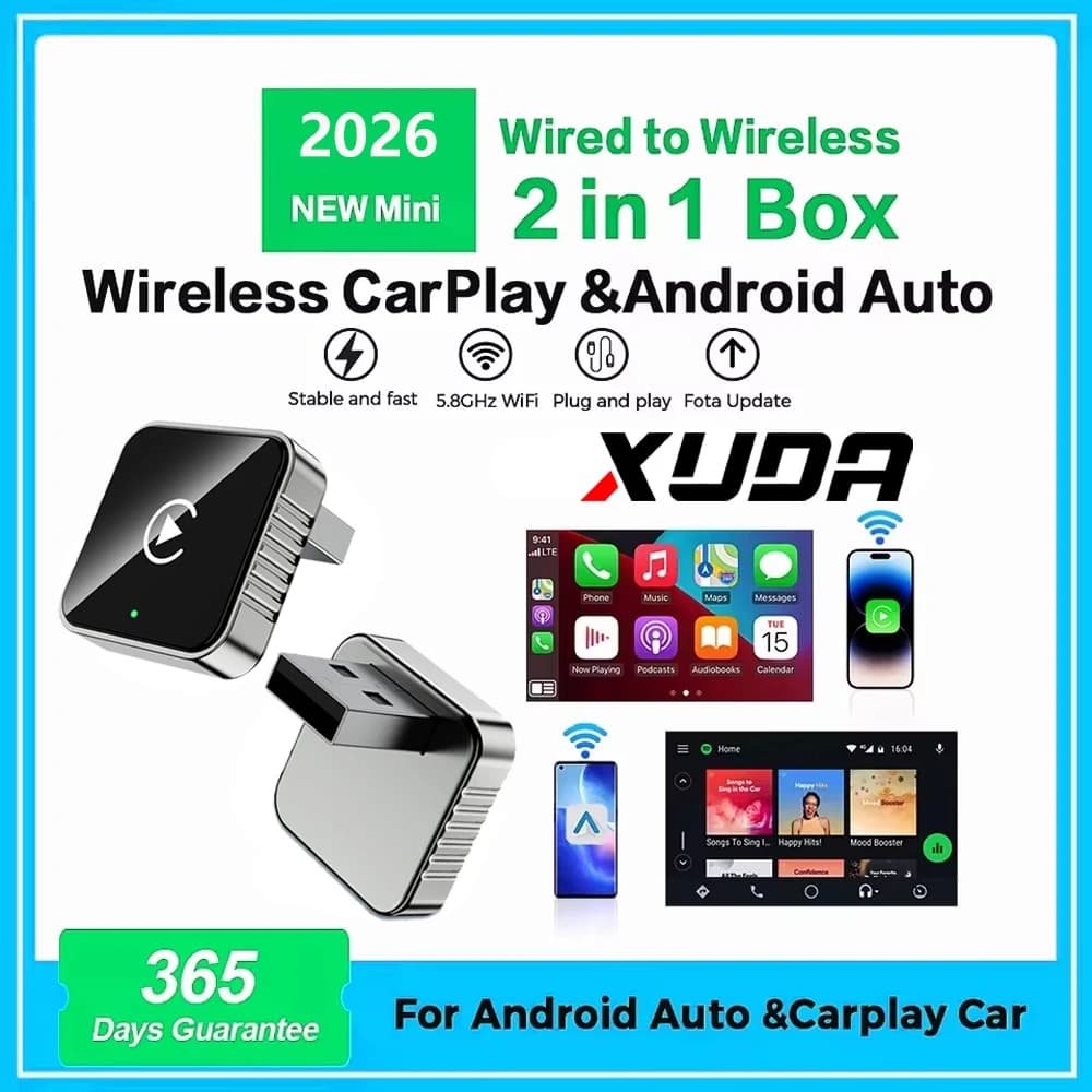 XUDA 2026 Ultimo Adattatore Wireless CarPlay USB per CarPlay e Android Auto, Porta Type-C, Converte da Cablato a Wireless, Plug & Play, Auto-C