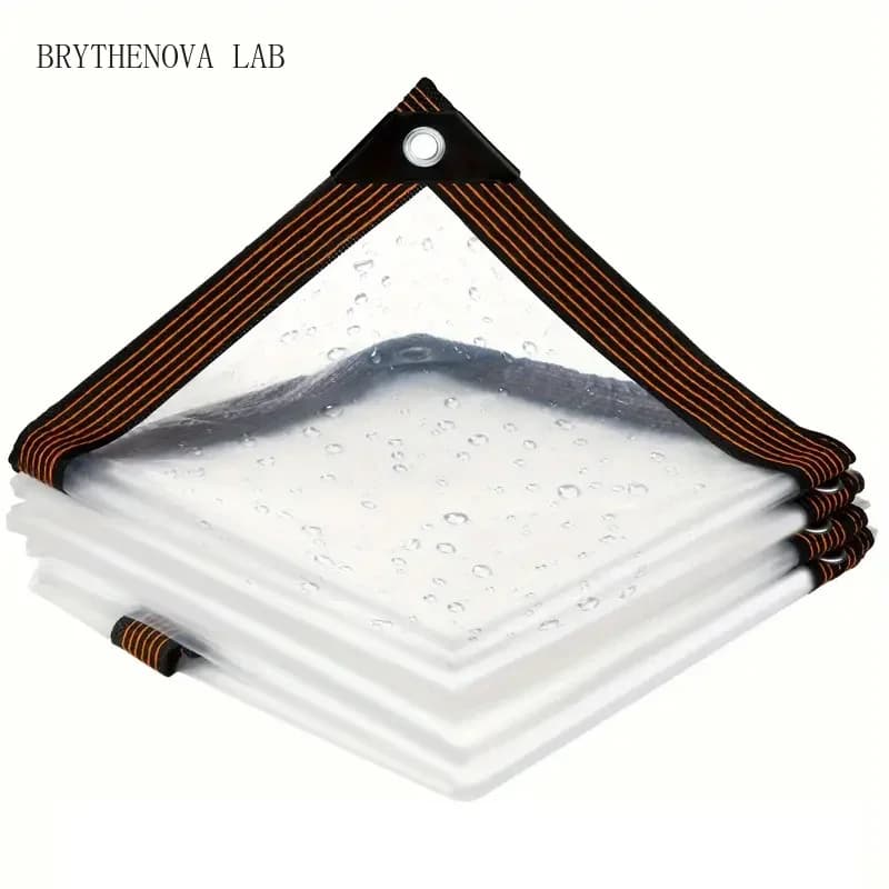 Transparent Rainproof Fabric Anti-UV PVC Outdoor Waterproof Curtain with Grommet for Canopy Gazebo Greenhouse Film