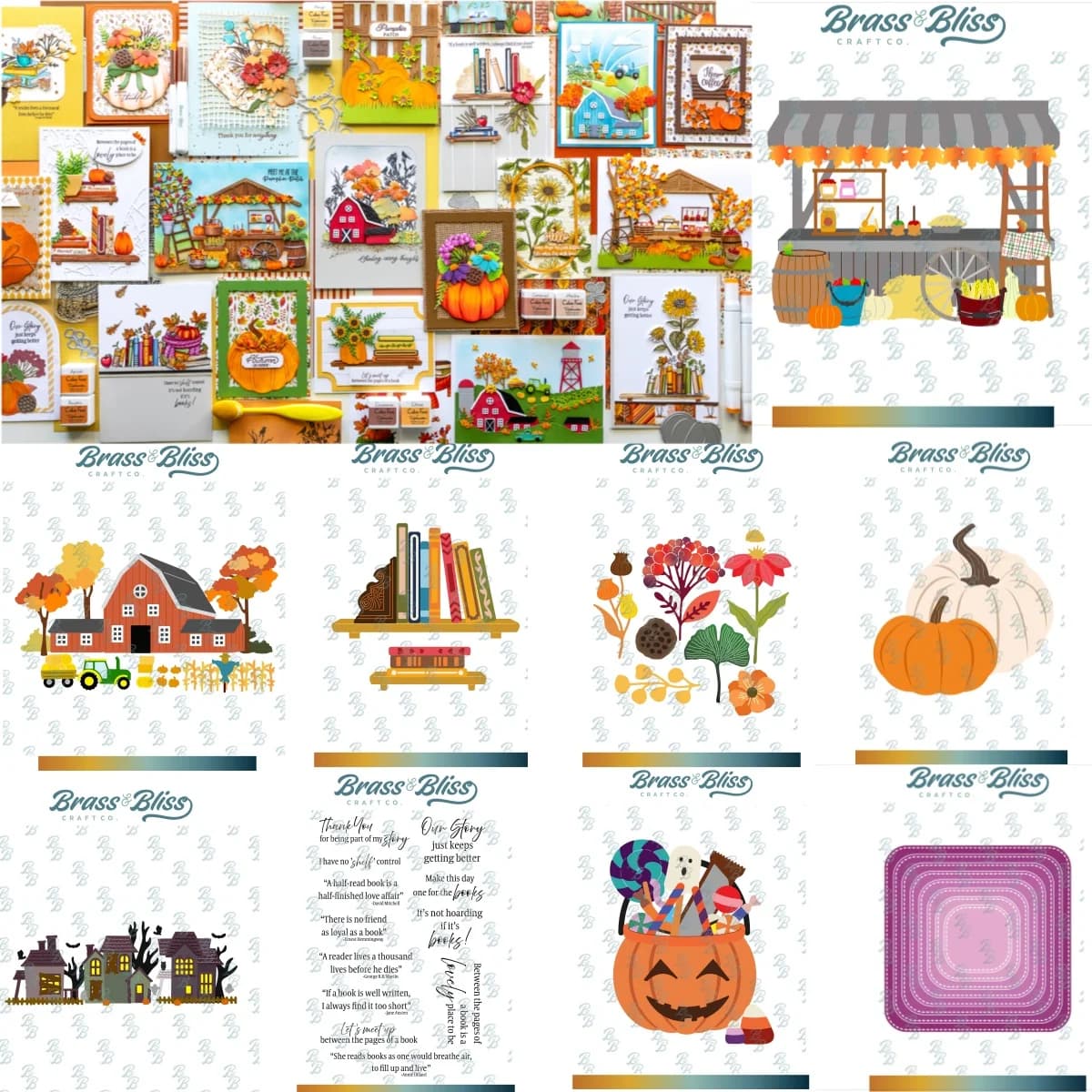 2025 Fall Farm Scape Pumpkins Scaffale Mercato Metallo Fustelle Timbri trasparenti per fai da te Creazione di carte Scrapbook Decorazione artigianale