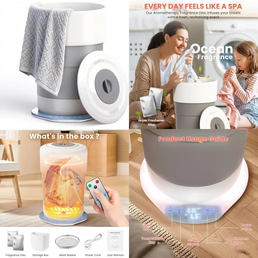 23L Portable Scaldasalviette with Timer, Automatic Shutdown, Contains Two Large Towels, Bathrobes, Covers and Other