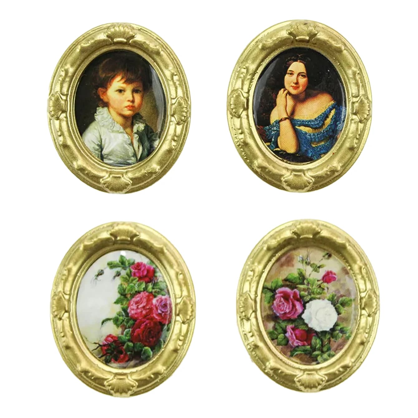 2 pezzi di murales in miniatura dipinti a olio per casa delle bambole: accessori decorativi da parete per mini casa giocattolo in scala 1:12